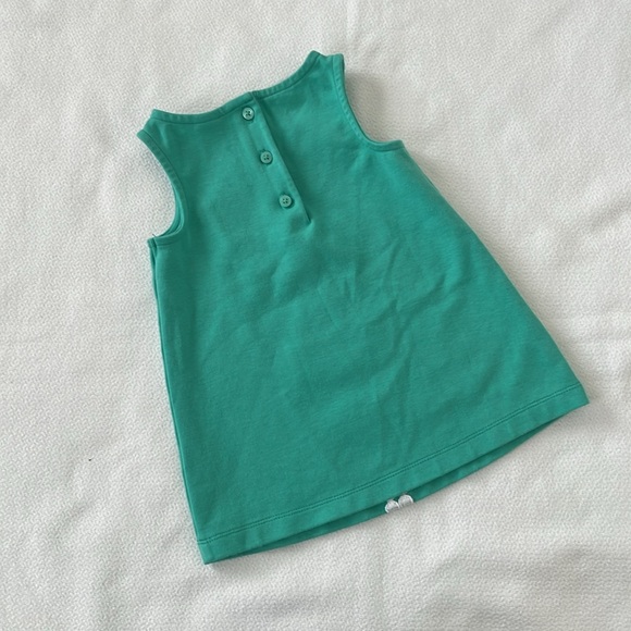 Janie and Jack Embroidered Dot Dress Teal and White 6 to 12 months - Picture 2 of 3